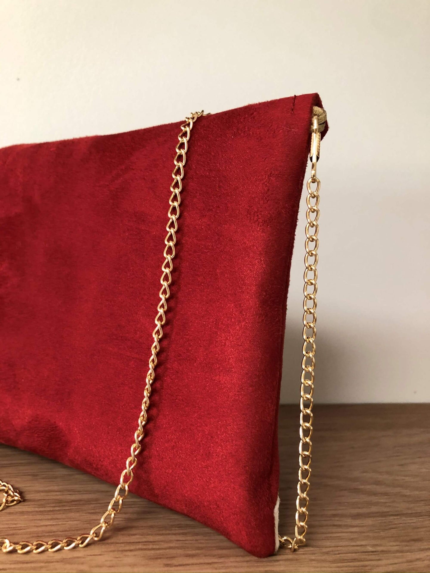 Red and ivory Isa clutch bag without sequins