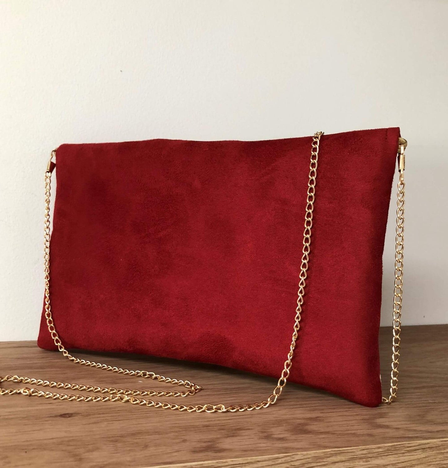 Red and ivory Isa clutch bag without sequins