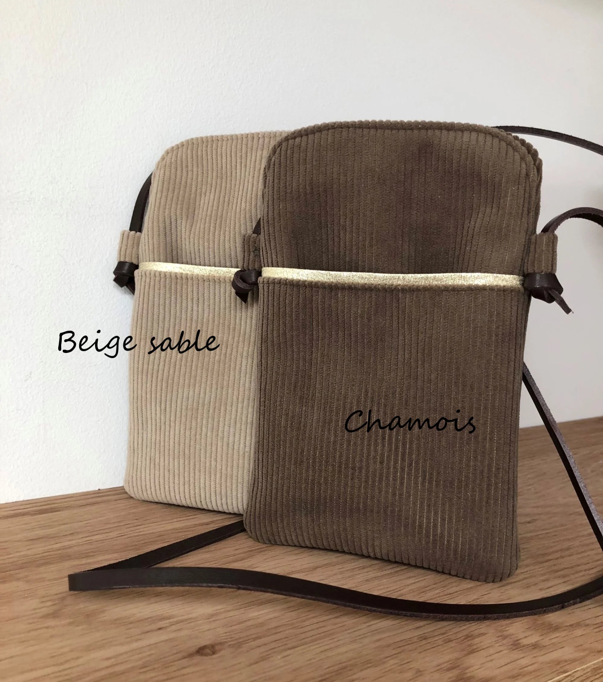 Sac banane en velours côtelé beige – Lesfilsdisa