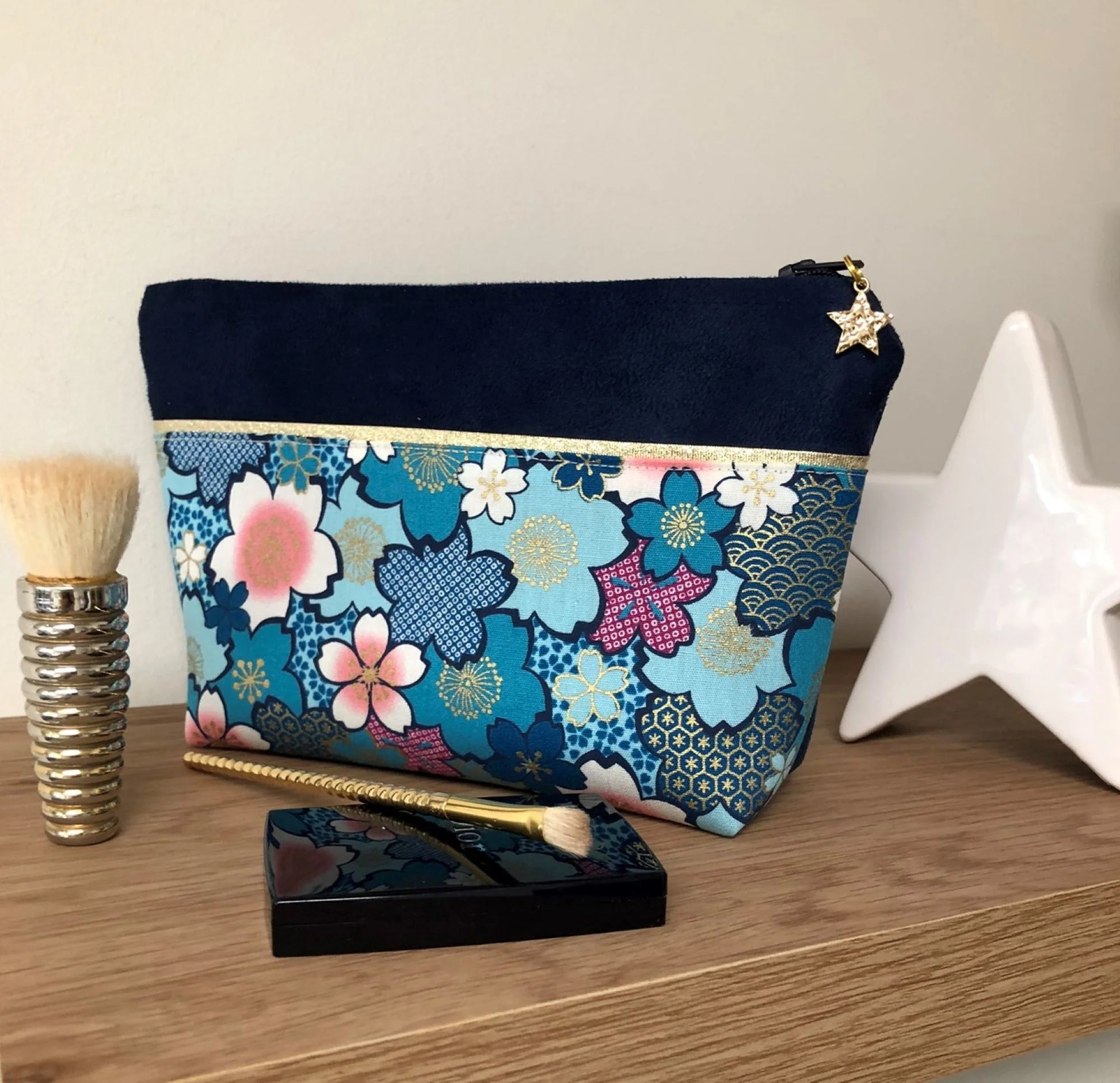 Pochette top bleu turquoise