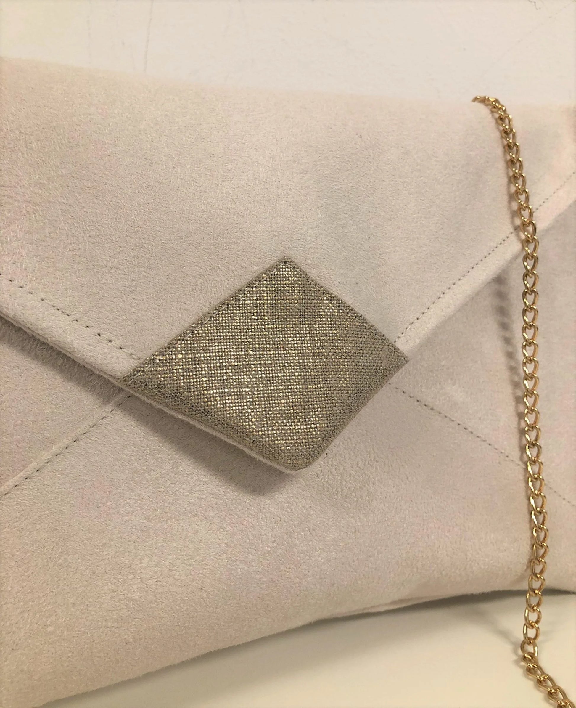 Sac Pochette Isa cru et lin dor Lesfilsdisa