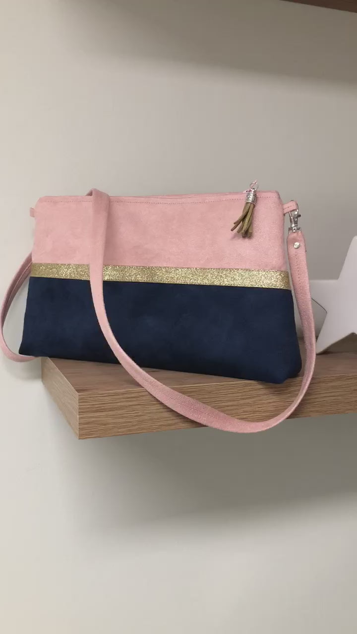 Pink and sales navy bag