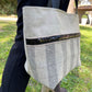 Sac cabas Isa en lin à larges rayures et paillettes noires