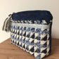 Pochette bleu et écru en tweed style haute couture française