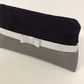 Black and gray make-up kit, silver bow / Elegant bag pouch in suede, imitation leather / Small customizable zipped pouch
