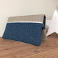Porte-chéquier beige et bleu marine pailleté à liseré argenté