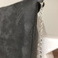 Sac pochette Isa gris souris à paillettes argentées