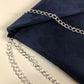 Sac pochette Isa bleu marine avec tissu japonais, paillettes argentées