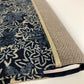 Porte-chéquier en lin beige et tissu japonais traditionnel bleu