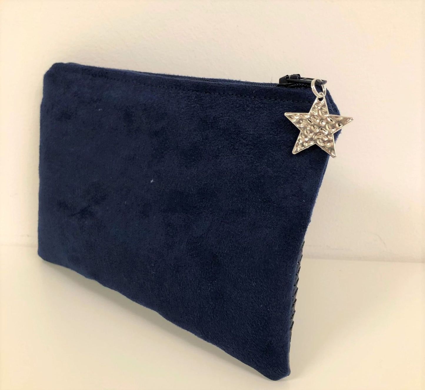 Navy &amp; Silver Reptile Faux Leather Coin Purse