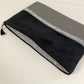 Pochette ordinateur noir et gris à paillettes argentées avec poche chargeur