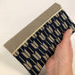 Porte-chéquier en lin beige et tissu japonais bleu flèches yabanes