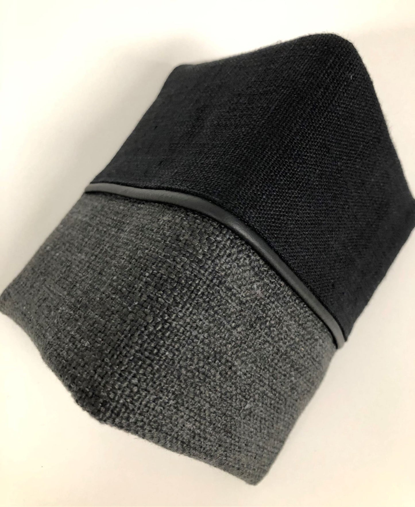 Charcoal gray and black linen passport cover