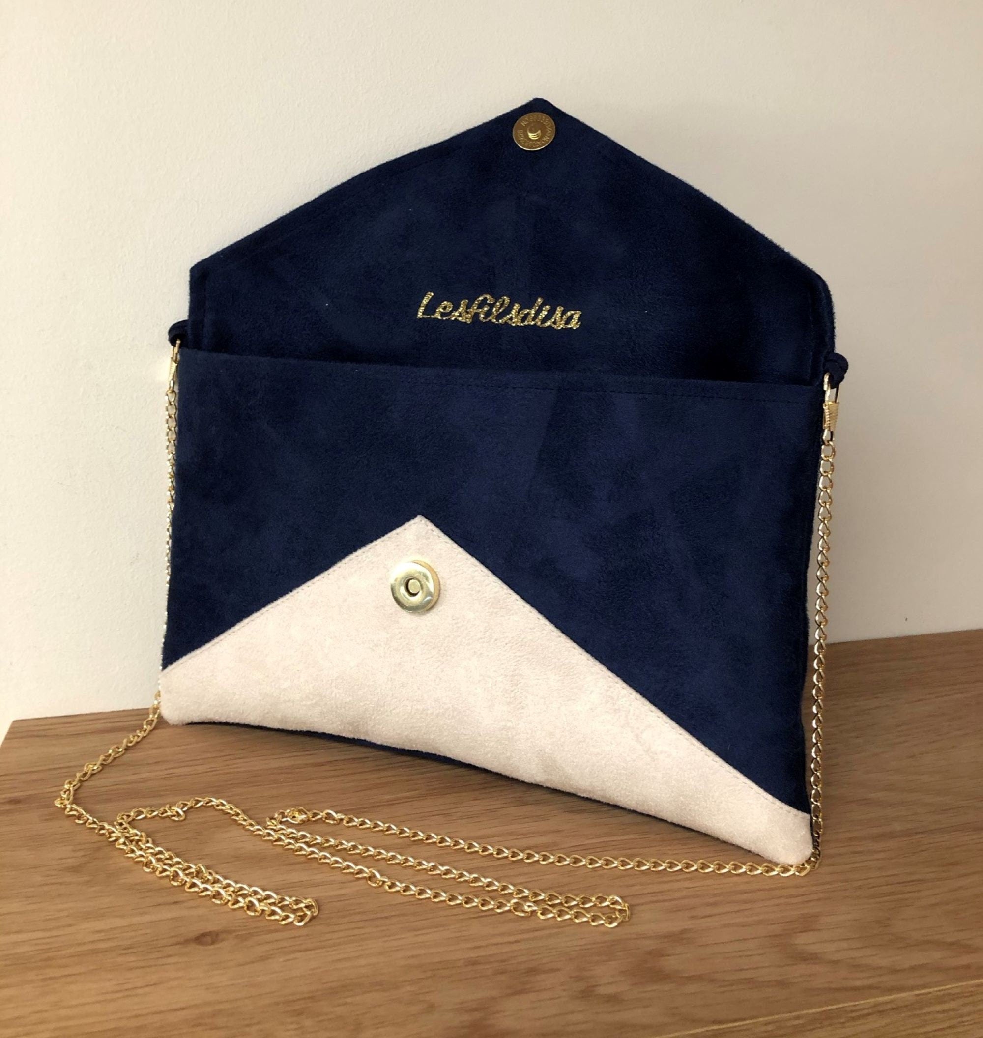 Navy blue velvet clutch on sale bag