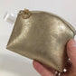 Small golden coin purse / Mini faux leather zipped pouch / Women's bag accessory / Small jewelry kit / Storage bars