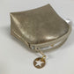 Small golden coin purse / Mini faux leather zipped pouch / Women's bag accessory / Small jewelry kit / Storage bars