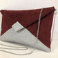 Sac pochette Isa bordeaux à paillettes argentées
